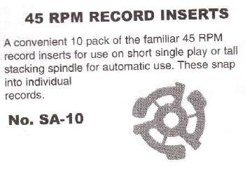SA10 INSERTS FOR 45’S (10 PACK)